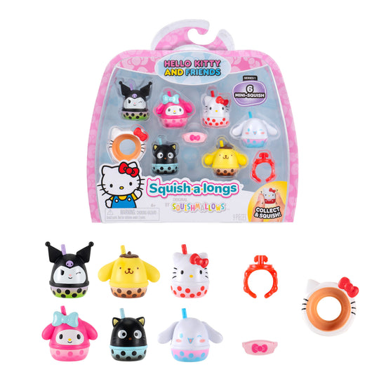 Squish-a-longs Hello Kitty and Friends Boba 6-Pack