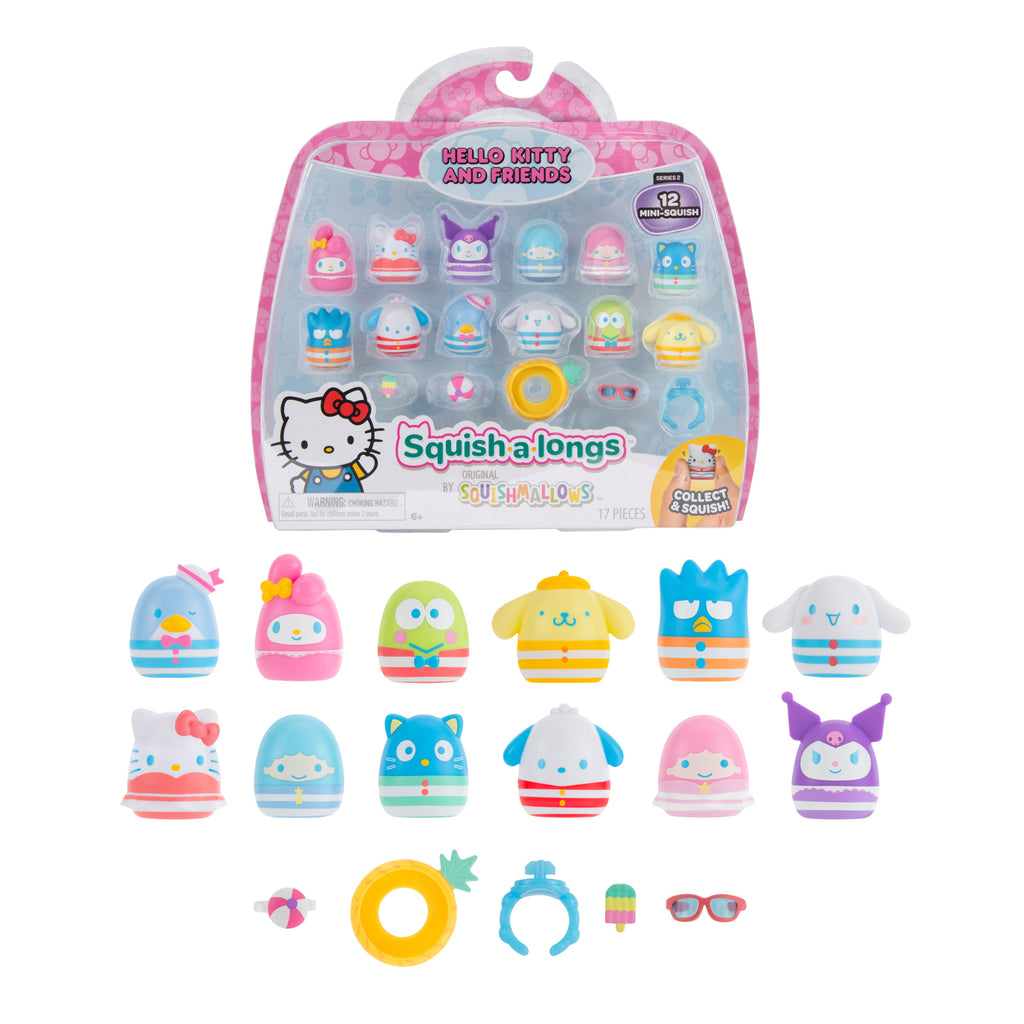 Squish-a-longs Hello Kitty and Friends Pool Party 12-Pack | Jazwares