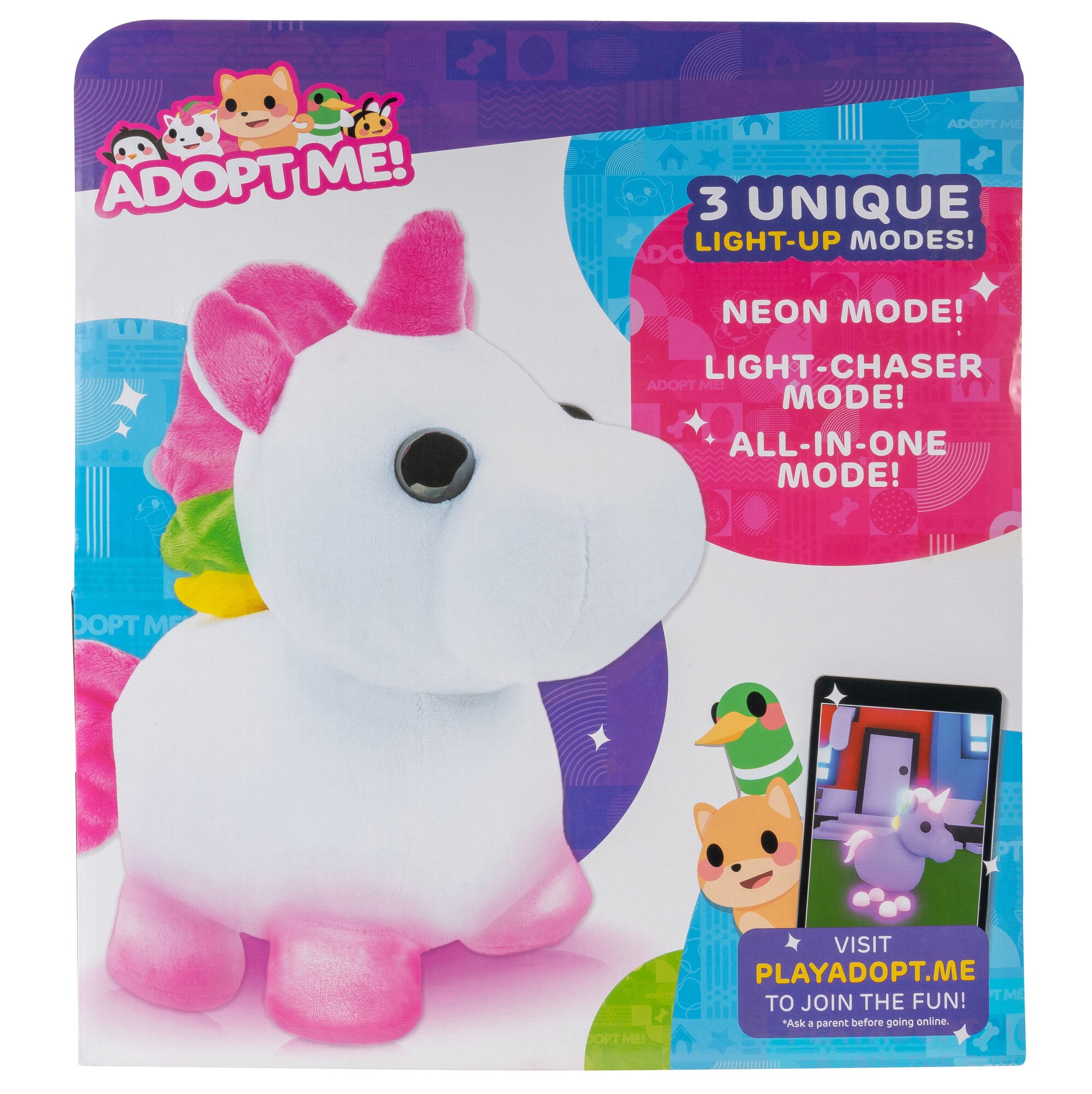 Adopt Me! Neon Unicorn Light-Up Plush | Jazwares