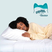 SquishPillow Firm Density Bed Pillow and Pillowcase Cover 2-Pack - 9
