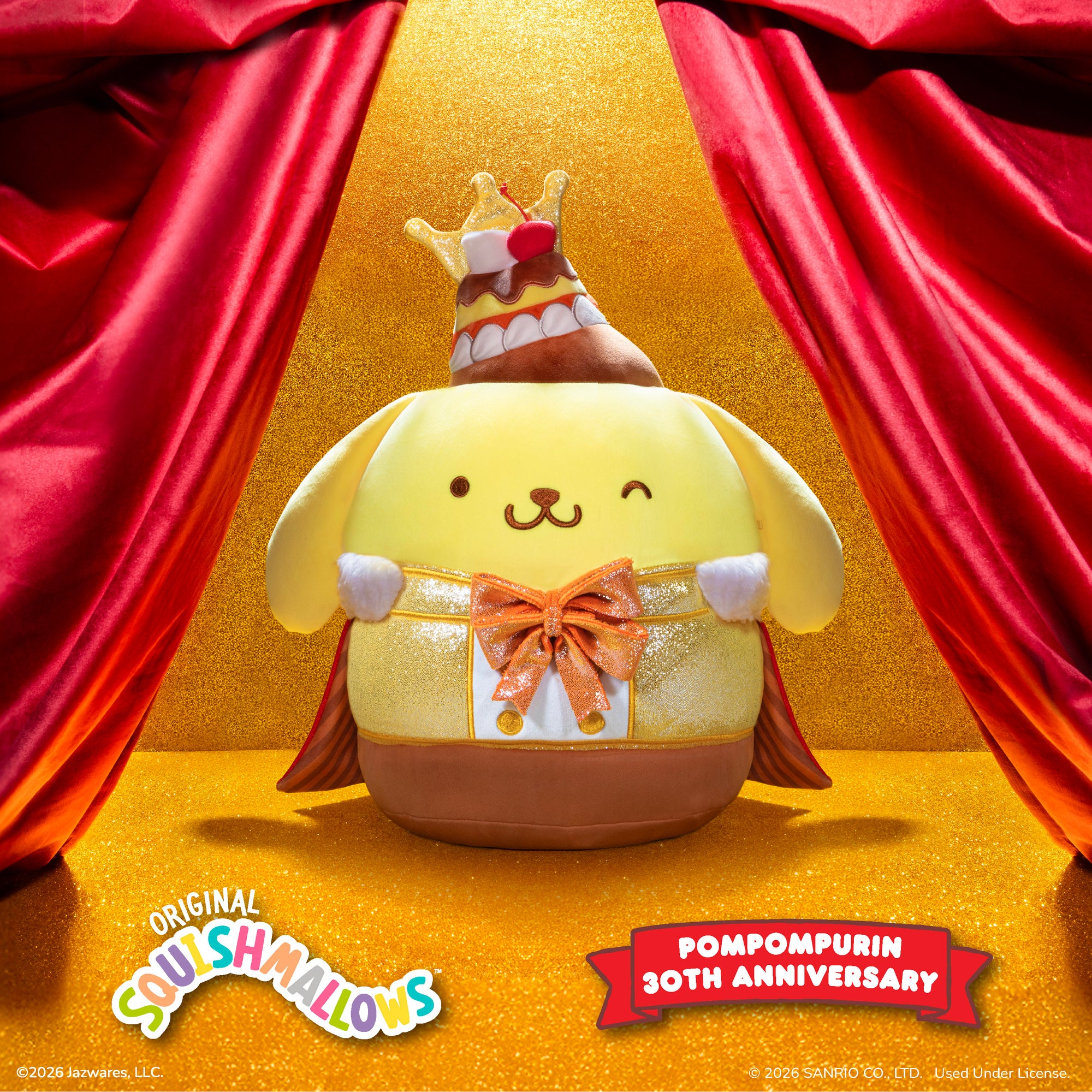 Pompompurin 12 inci Squishmallows Plush perayaan 30 tahun - Jazwares