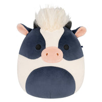8-Inch Dill the Black and White Cow with Shaggy Hair - 0