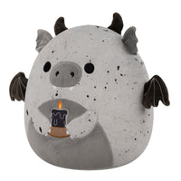 12-Inch Gio the Grey Speckled Gargoyle Holding Black Candle - 1