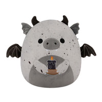 12-Inch Gio the Grey Speckled Gargoyle Holding Black Candle - 0