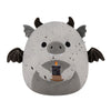 12-Inch Gio the Grey Speckled Gargoyle Holding Black Candle