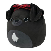 12-Inch Natty the Black Lab with Red Plaid Headband - 1
