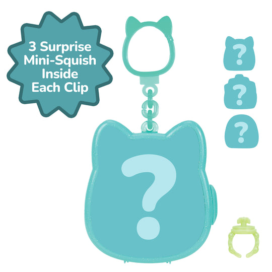 Squish-a-longs Clip & Go - Includes 3 Mini-Squish & Clip Case