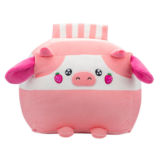 Russ 14-Inch Strawberry Milk Box Cow Plush