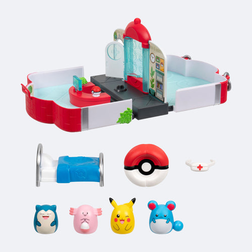 Squish-a-longs Pokémon Center Playset (Pikachu, Chansey, Marill, Snorlax) Image