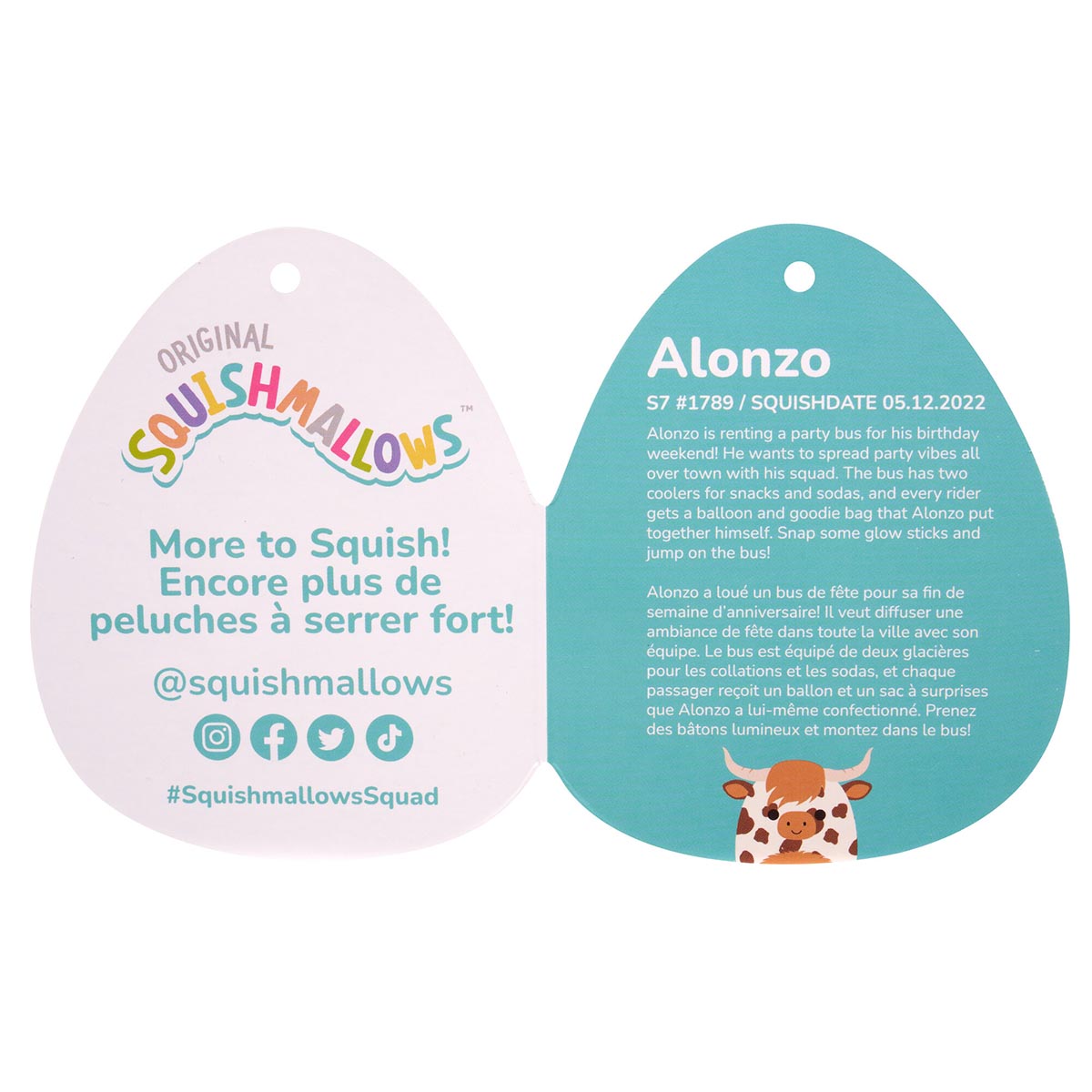 Squishmallows Alonzo the Brown Spotted Highland Cow | Jazwares