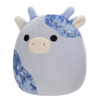 5-Inch Marzio Light Blue Velvet Cow - 1