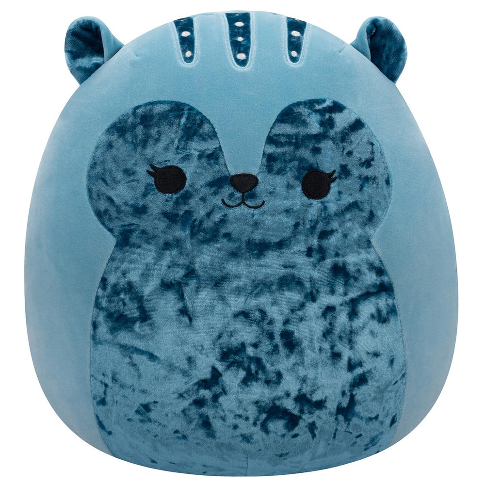 14-Inch Brunhilda the Blue Tonal Squirrel with Velvet Accents - 1