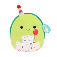 12-Inch Henry the Green Turtle with Birthday Hat Holding Balloon - 0