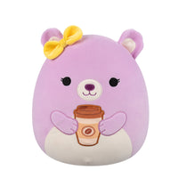12-Inch Faine the Pink Bear with Bow Holding Coffee - 0