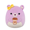 12-Inch Faine the Pink Bear with Bow Holding Coffee