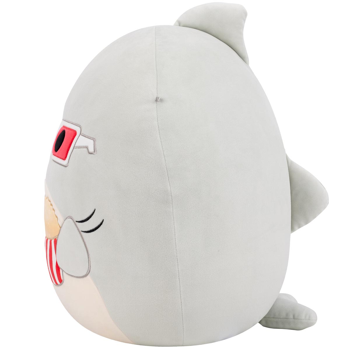 squishmallow gordon with goggles 16-Inch Gordon the Grey Shark with 3D Glasses and Popcorn