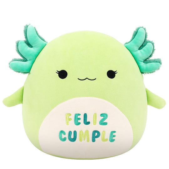 12-Inch Mipsy the Green Axolotl with “Feliz Cumple” Embroidery