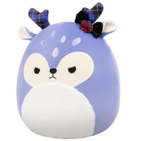 14-Inch Binoche the Purple Fawn with Plaid Antlers and Bow - 1