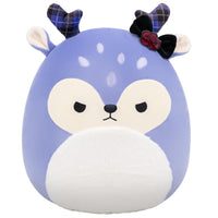 14-Inch Binoche the Purple Fawn with Plaid Antlers and Bow - 0