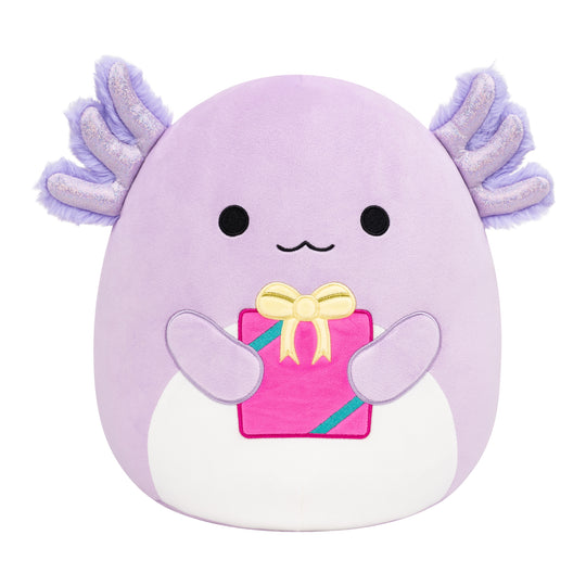 12-Inch Monica the Purple Axolotl Holding Present