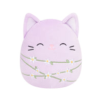 8-Inch Mak the Lavender Cat Wrapped with Flower Stems - 0