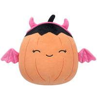 8-Inch Margie the Pastel Orange Pumpkin in Pink Devil Costume - 0