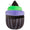 12-Inch Kurt the Black Cupcake With Green and Purple Frosting - 3