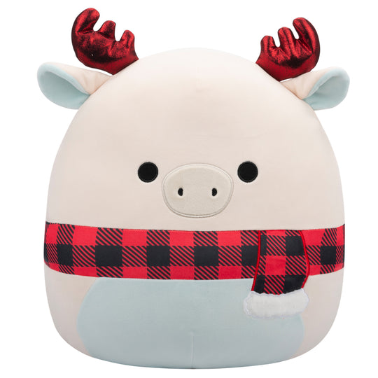 16-Inch Matthew the White Moose with Glitter Antlers