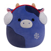 8-Inch Ingrid the Dark Purple Cow with Earmuffs and Silver Snowflake