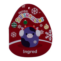 8-Inch Ingrid the Dark Purple Cow with Earmuffs and Silver Snowflake - 4