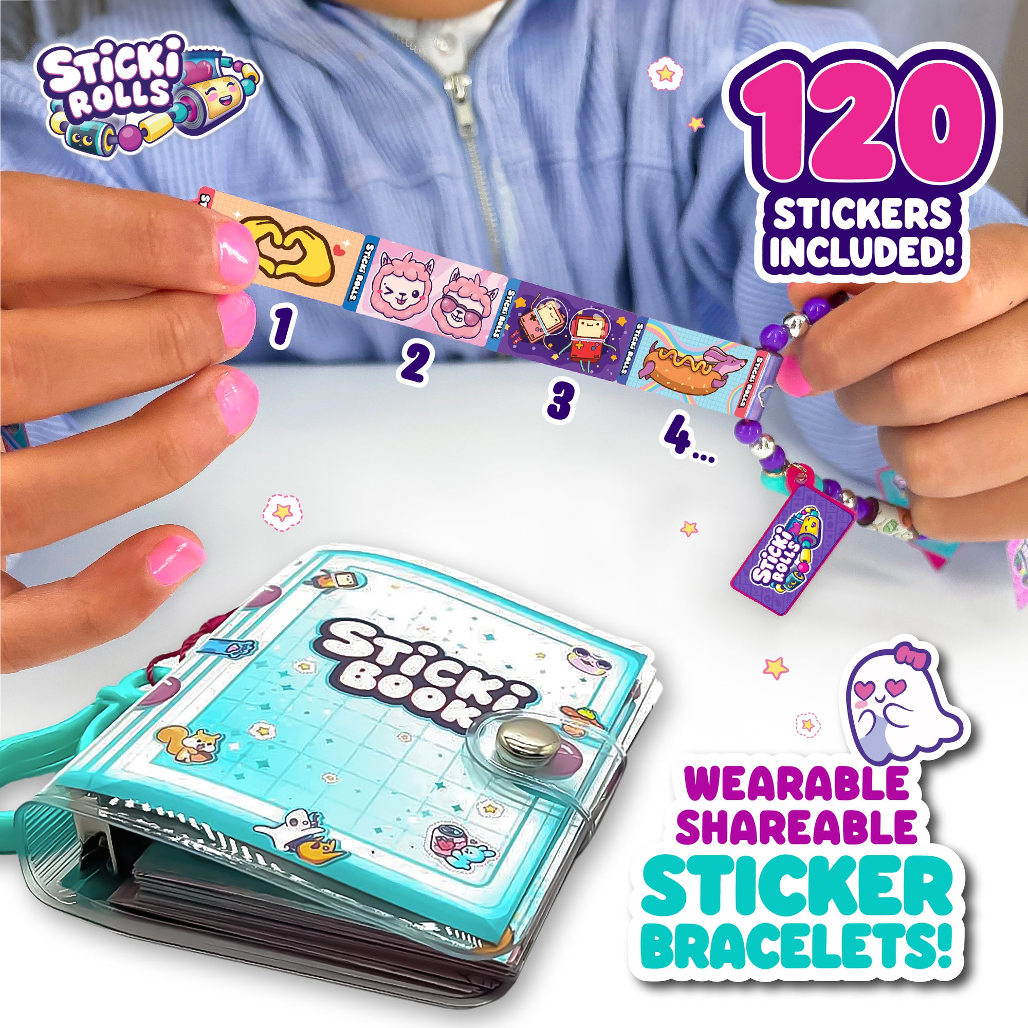 Sticki Rolls Wearable Bracelet & Sticki Book | Jazwares
