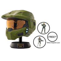 Halo Master Chief Deluxe Helmet - Includes 2 Free Figures! - 0