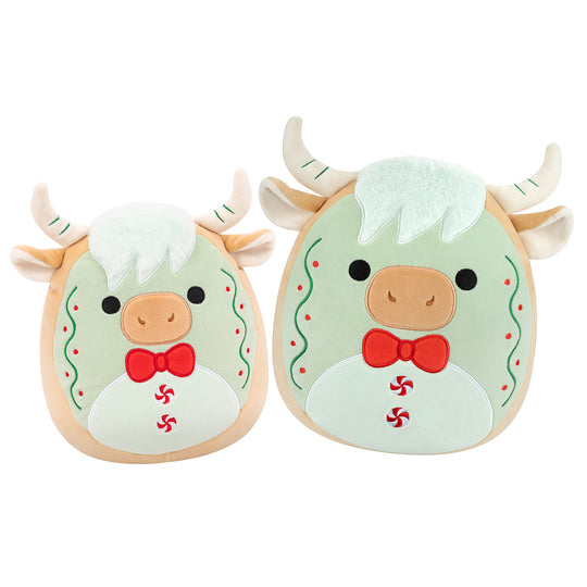 Squishmallows Iver the Holiday Cookie Highland Cow Bundle